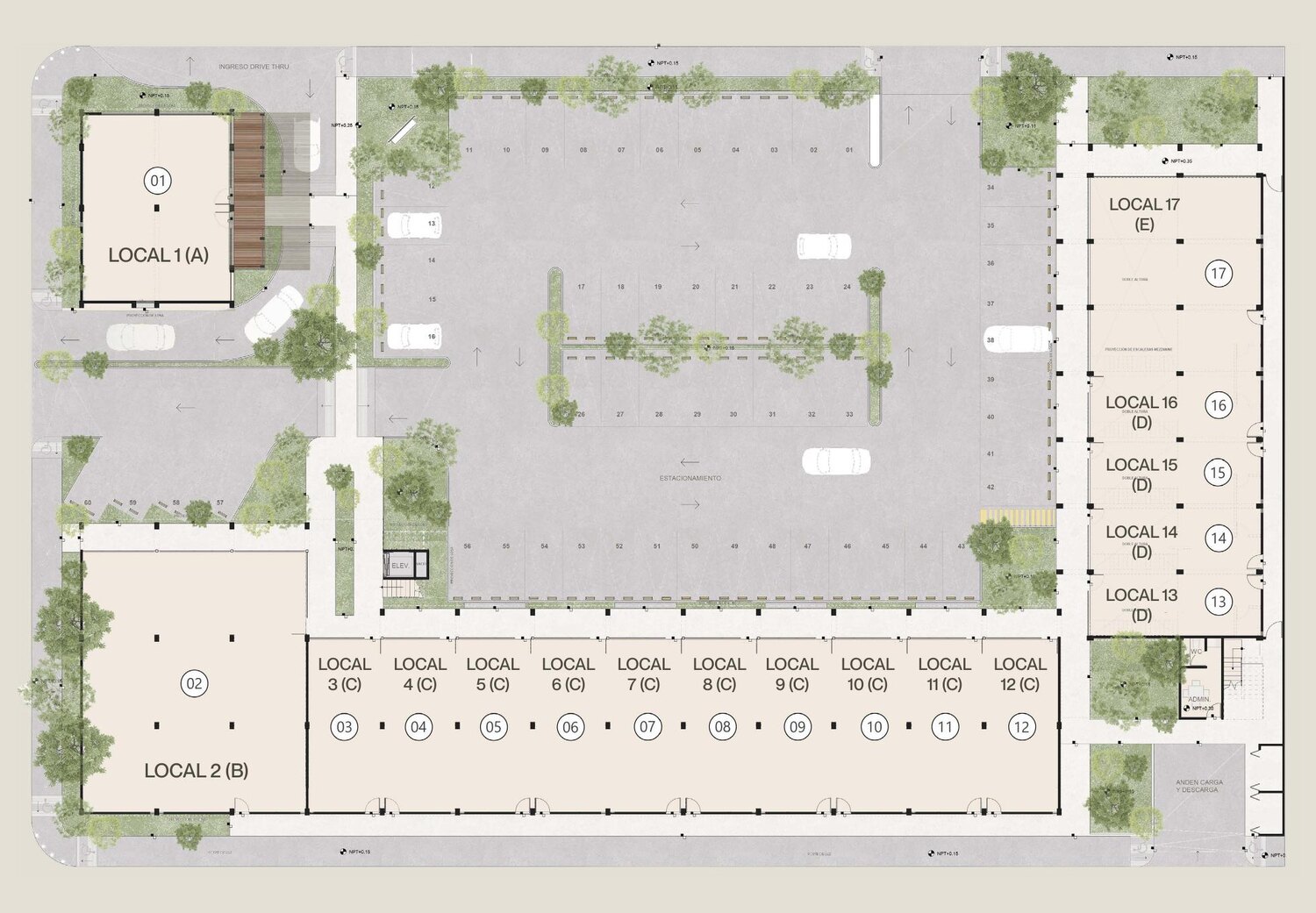 Plano de planta baja de Plaza Aura